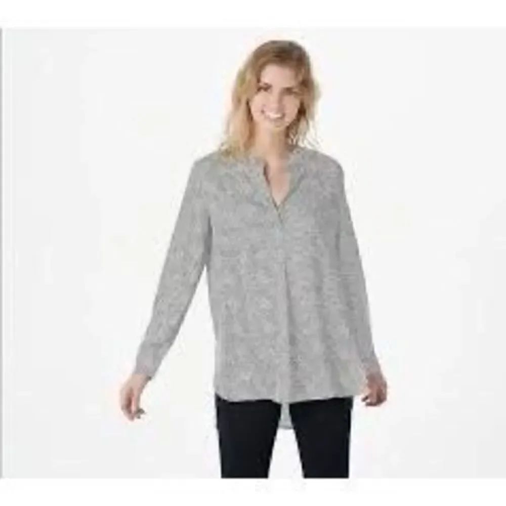 Bishop + Young Printed Satin Pullover Tunic Top NEW